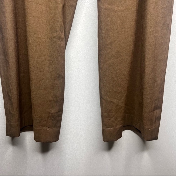 VINCE Women’s Linen-Blend High-Waist Pull-On Pant Sz. Large Olive Green Trousers - Picture 4 of 13